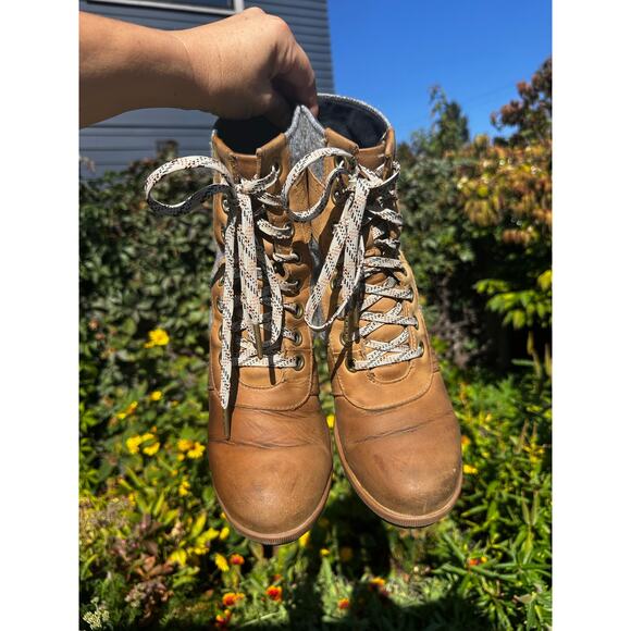 Sorel Lexie Waterproof Wedge Leather Ankle Boots Women's Size 10 - Picture 3 of 9